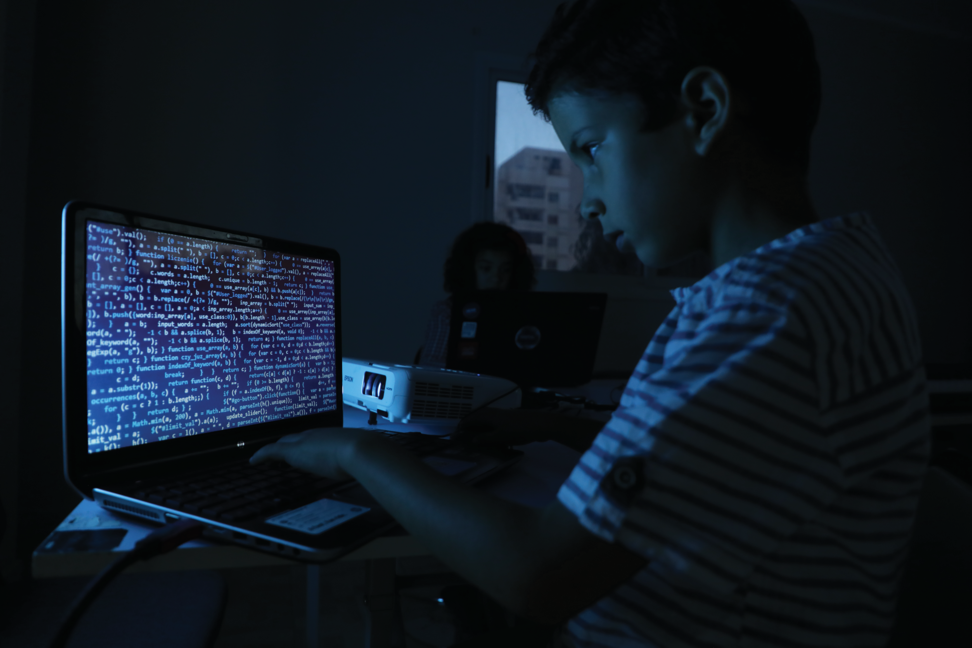 Children learning to code